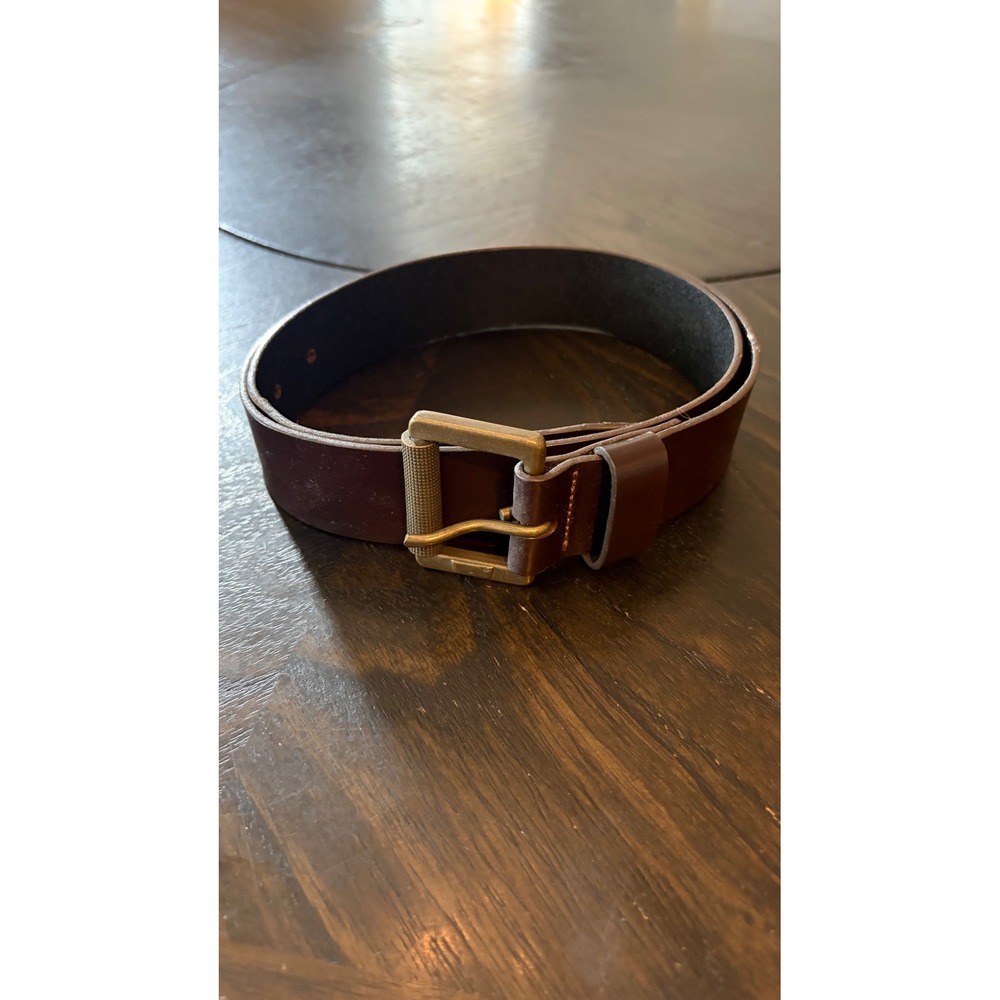 Levi's Leather Belt Mens 34/36 Brown Good Casual Rugged Workwear Brass Buckle